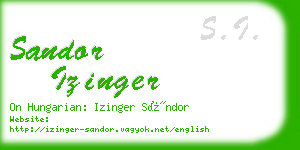 sandor izinger business card